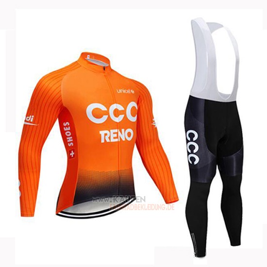 CCC Langarmtrikot 2019 und Lange Tragerhose Orange